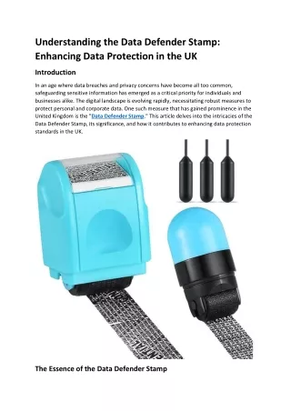 Understanding the Data Defender Stamp