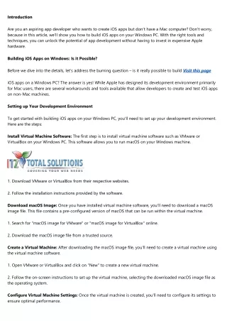 Unlocking the Potential: Build iOS Apps on Your Windows PC