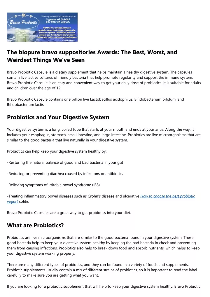 the biopure bravo suppositories awards the best