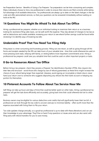 What Not To Do In The Tax Preparer Industry