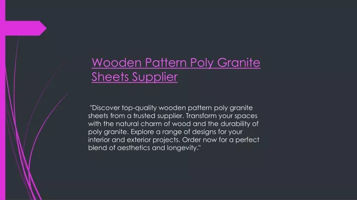 wooden pattern poly granite sheets supplier