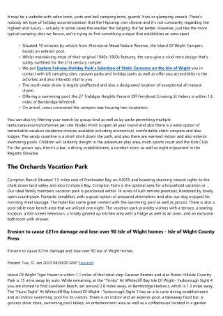 Isle Of Wight Vacation Parks