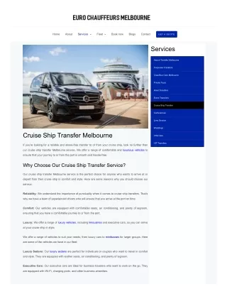 Cruise Ship Transfer Melbourne