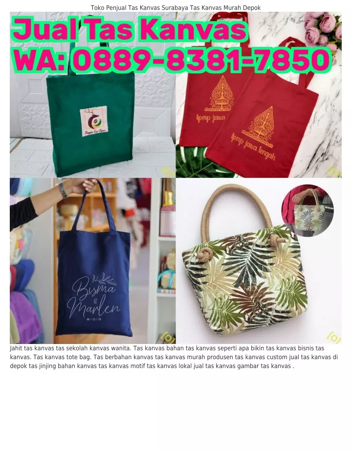 toko penjual tas kanvas surabaya tas kanvas murah