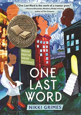 [PDF] DOWNLOAD One Last Word: Wisdom from the Harlem Renaissance