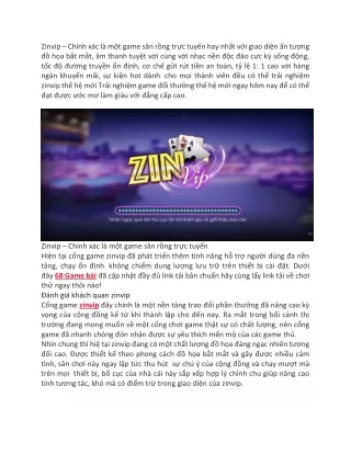 Zinvip – Game san rong than so 1 – Tai game slot hot 2023