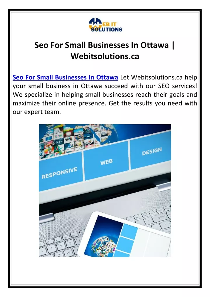 seo for small businesses in ottawa webitsolutions