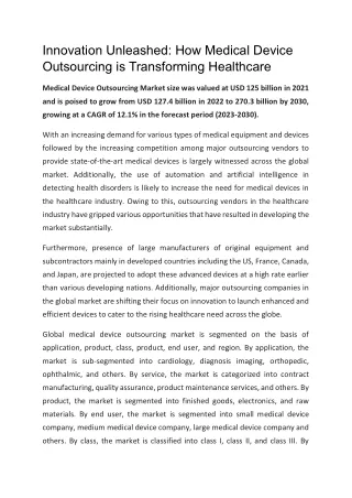 innovation unleashed how medical device