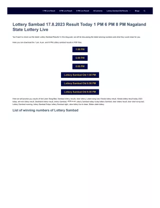 1 pm live result