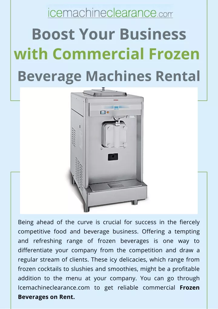 boost your business with commercial frozen
