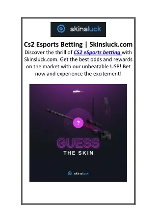 Cs2 Esports Betting Skinsluck