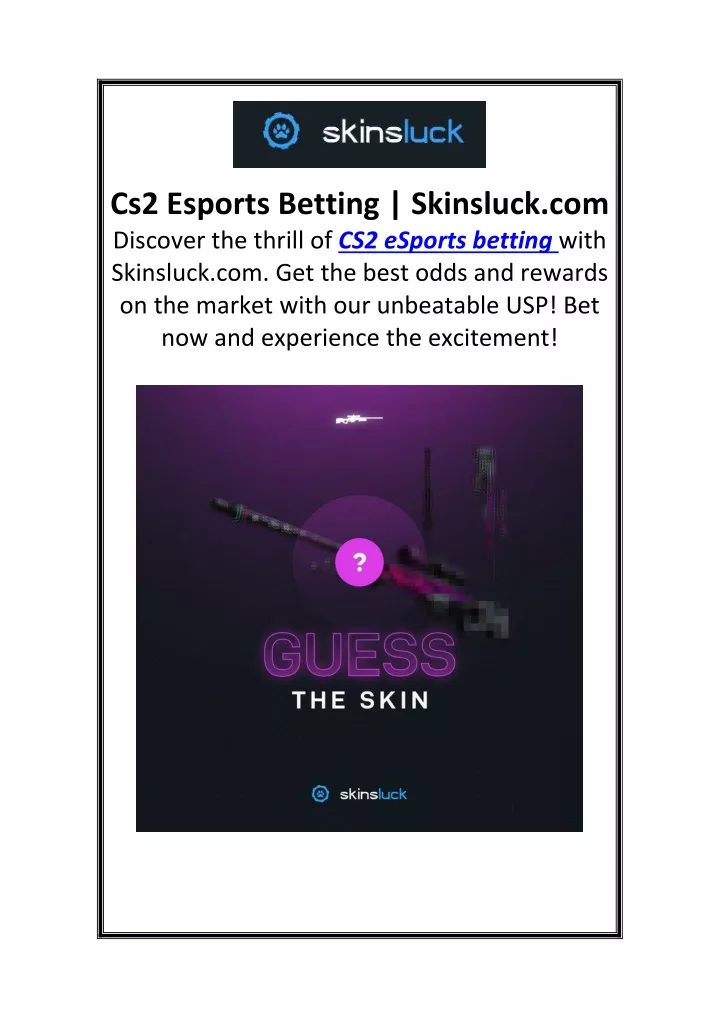 cs2 esports betting skinsluck com discover