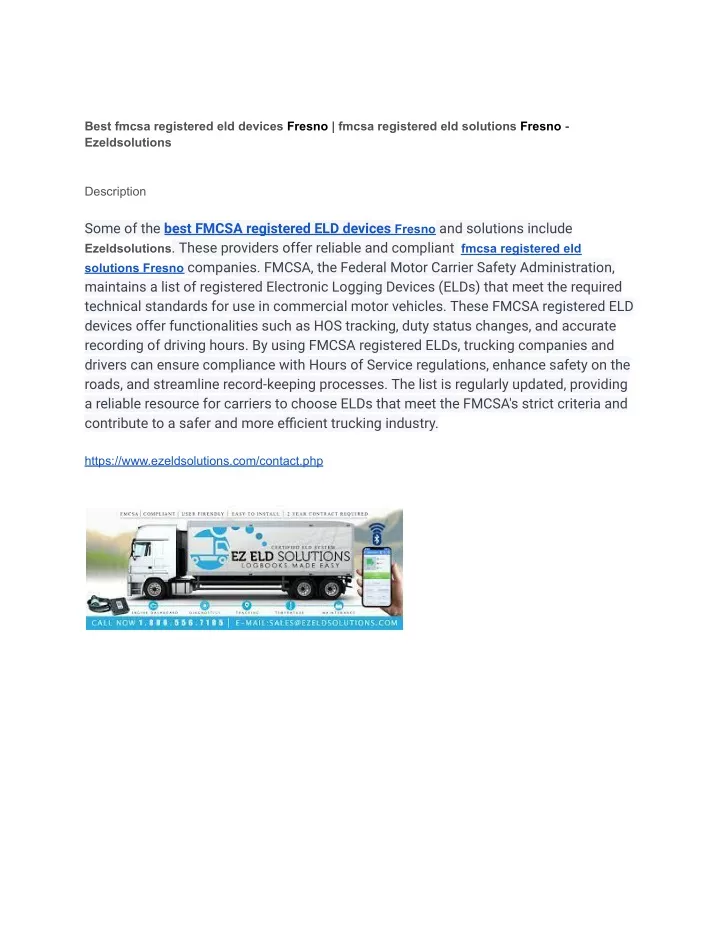 best fmcsa registered eld devices fresno fmcsa