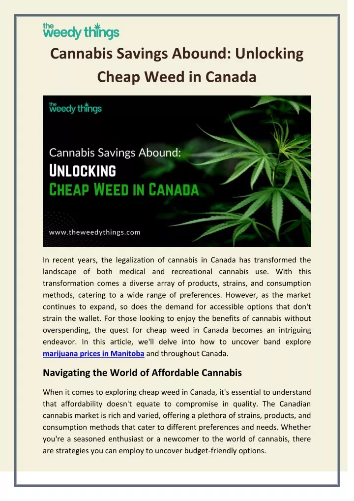 cannabis savings abound unlocking cheap weed