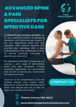 Advanced Spine & Pain Specialists for Effective Care