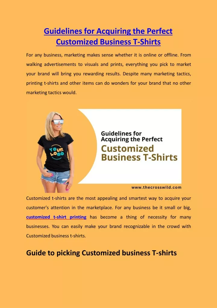guidelines for acquiring the perfect customized business t shirts
