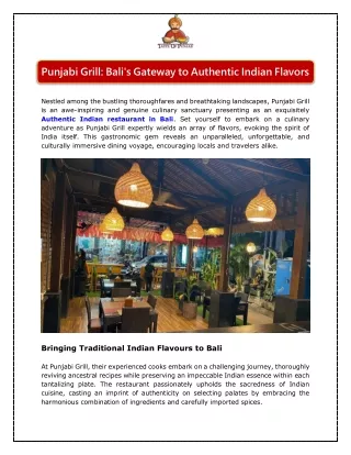Punjabi Grill: Bali's Gateway to Authentic Indian Flavors