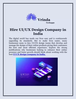 Hire UI-UX Design Company in India