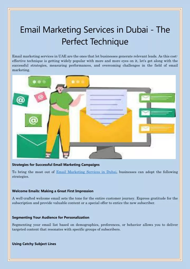 email marketing services in dubai the perfect