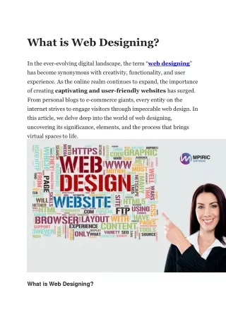 what is web designing