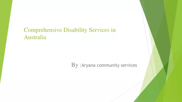 comprehensive disability services in australia