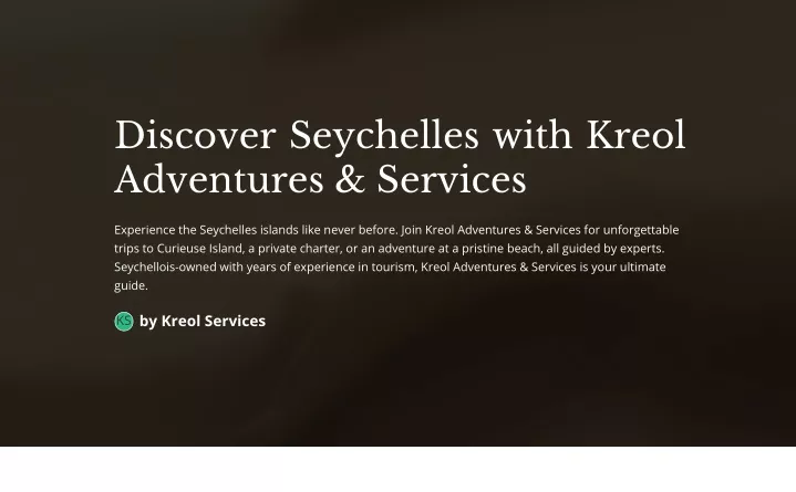 discover seychelles with kreol adventures services