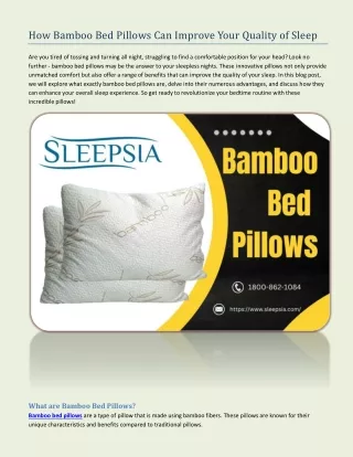How Bamboo Bed Pillows Can Improve Your Quality of Sleep