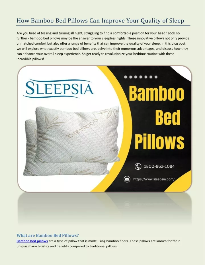 how bamboo bed pillows can improve your quality