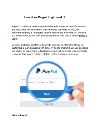 How paypal work