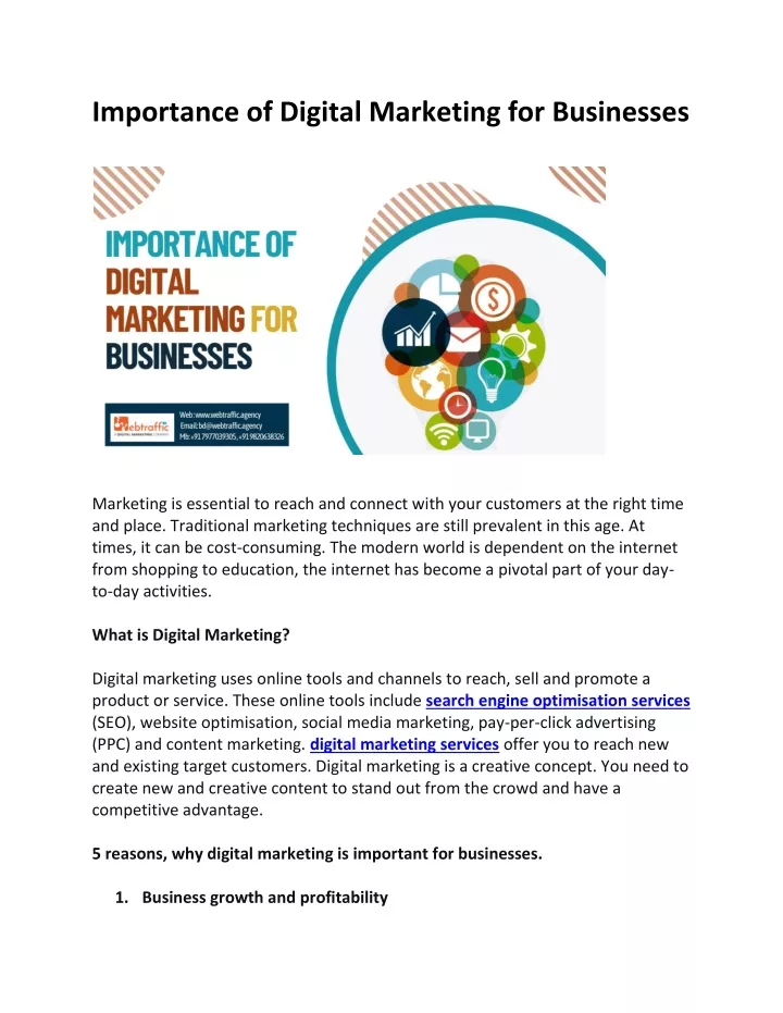 importance of digital marketing for businesses