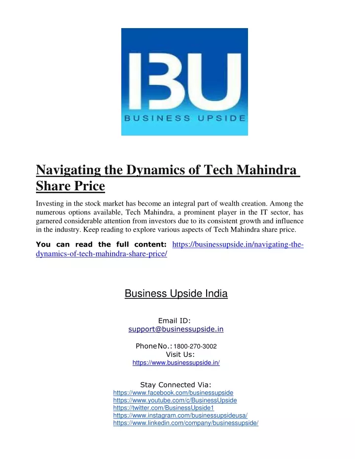 PPT - Navigating the Dynamics of Tech Mahindra Share Price PowerPoint Presentation - ID:12424982