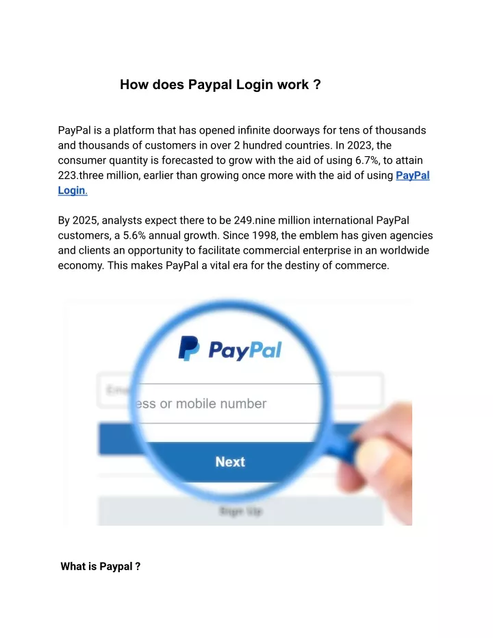 how does paypal login work