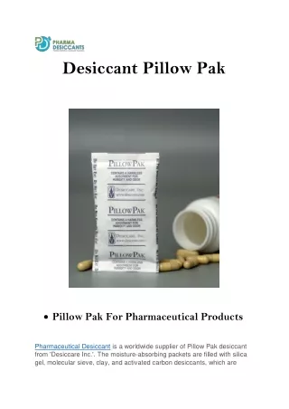 Desiccant Pillow Pak