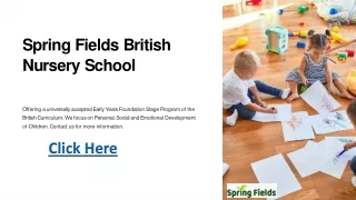 Best Kids school in Abu Dhabi - Spring Fields Nurseries