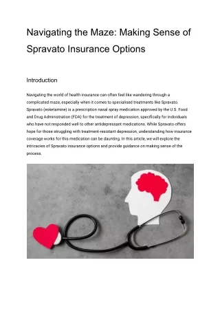 Navigating the Maze_ Making Sense of Spravato Insurance Options