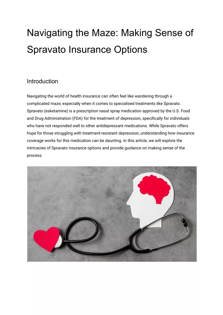 PPT - Navigating the Maze_ Making Sense of Spravato Insurance Options PowerPoint Presentation 