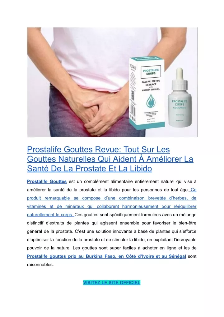 prostalife gouttes revue tout sur les gouttes