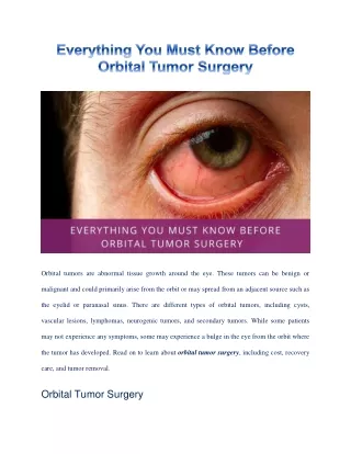 orbital tumors are abnormal tissue growth around