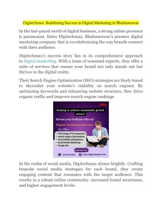 Digitechmax Redefining Success In Digital Marketing In Bhubaneswar
