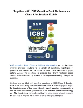 together with icse question bank mathematics