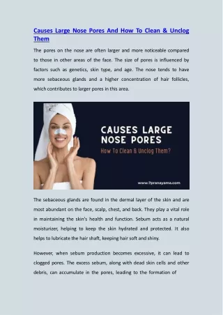 causes large nose pores and how to clean unclog