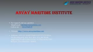 DG Approved Institute for STCW Courses in Mumbai | ANVAY Maritime Institute