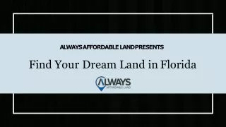 Find Your Dream Land in Florida