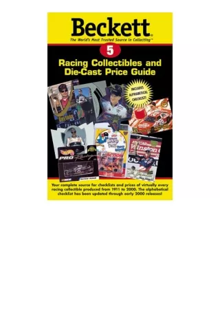 Download PDF Beckett Racing Collectibles and DieCast Price Guide BECKETT RACING COLLECTIBLES AND DIECAST PRICE GUIDE fre