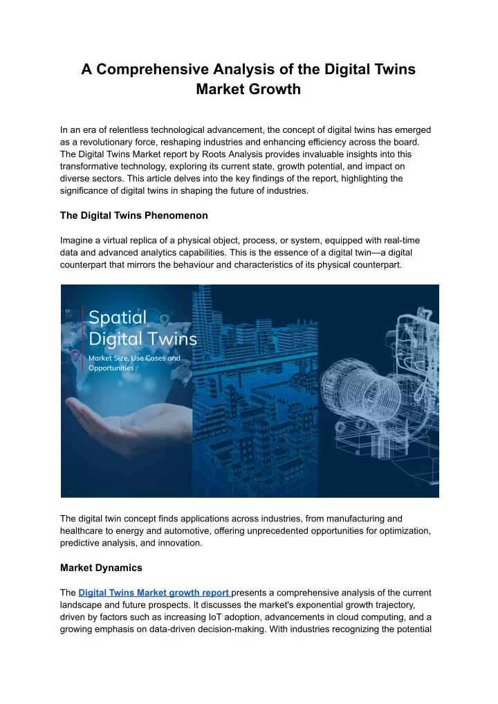 a comprehensive analysis of the digital twins