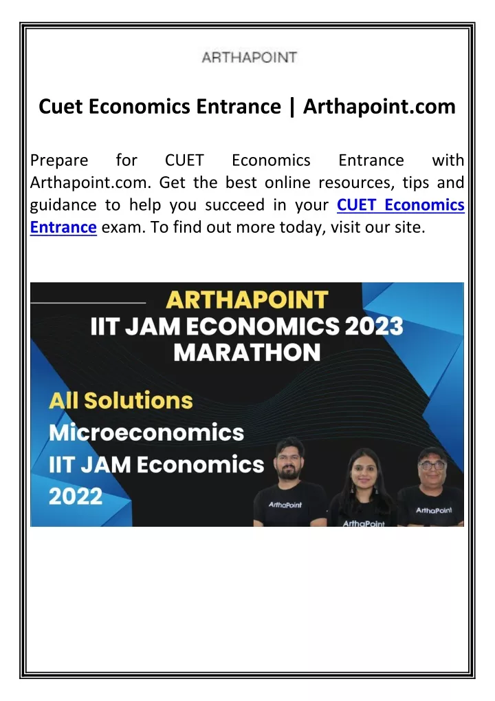 cuet economics entrance arthapoint com
