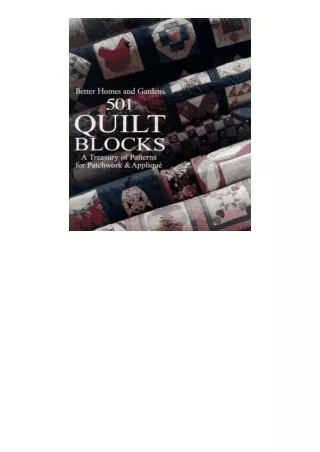 Download Better Homes and Gardens 501 Quilt Blocks A Treasury of Patterns for Patchwork and Applique free acces
