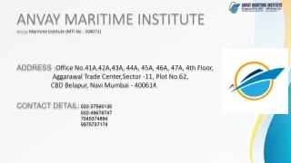 Marine Institute in Mumbai | ANVAY Maritime Institute