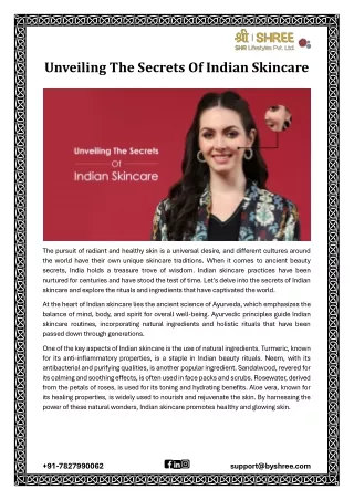 unveiling the secrets of indian skincare