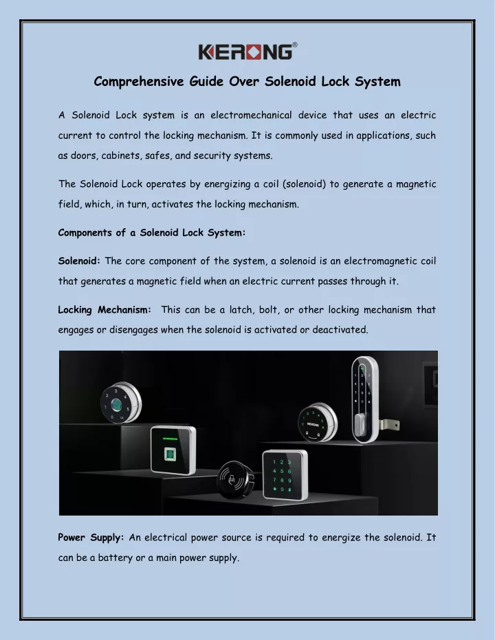 comprehensive guide over solenoid lock system